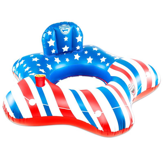 BigMouth Blue/Red/White PVC Inflatable Americana River Tube Pool Float Tube