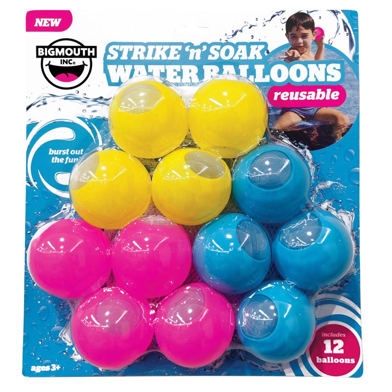 BigMouth Strike 'n' Soak Assorted Silicone Reusable Water Balloon Pool Balls