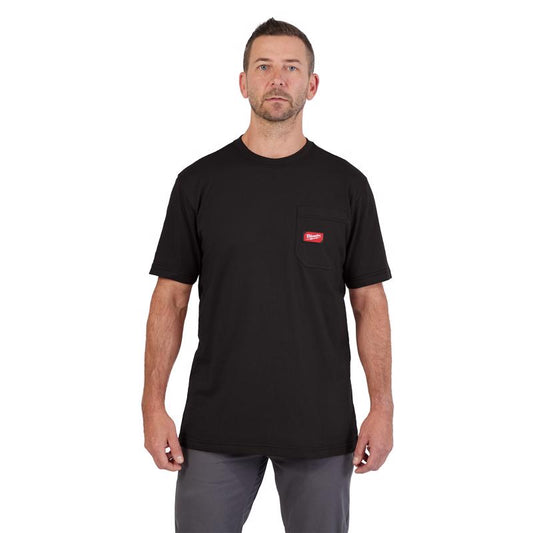 Milwaukee Gridiron L Short Sleeve Men's Round Neck Black Tee Shirt