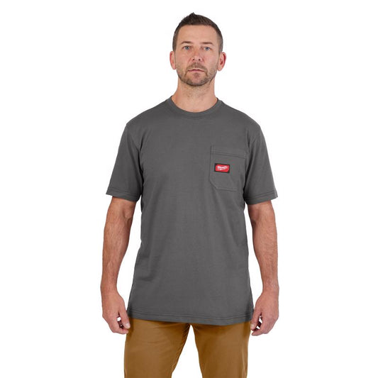 Milwaukee Gridiron XXL Short Sleeve Men's Round Neck Gray Tee Shirt