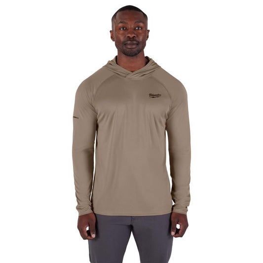 Milwaukee Workskin L Long Sleeve Men's Hooded Sandstone Hooded Sweatshirt