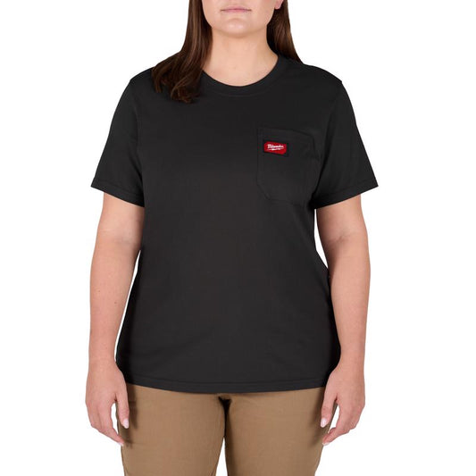 Milwaukee Gridiron XL Short Sleeve Women's Round Neck Black Tee Shirt