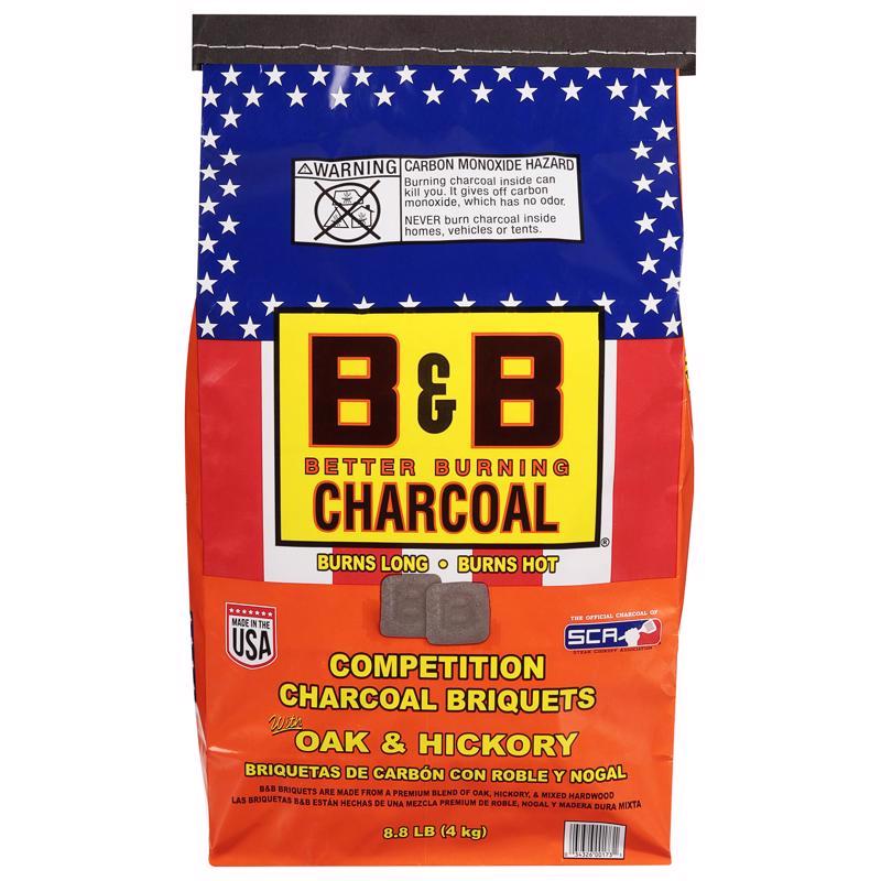 B&B Charcoal All Natural Hickory and Oak Charcoal Briquettes 8.8 lb
