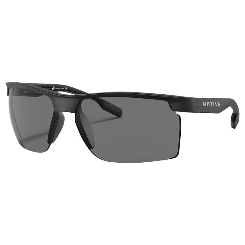 Native Ridge-Runner Crest Men's Matte Black Frame Grey Lens Polarized Sunglasses