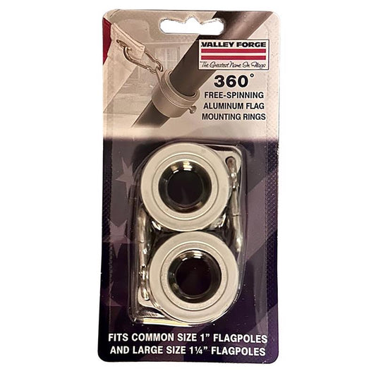 Valley Forge 1 in. L Aluminum Flag Mounting Rings Brushed