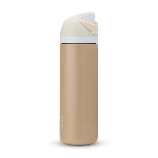 Owala FreeSip 24 fl. oz. Tan BPA Free Muddy Buddy Water Bottle with Spout Lid