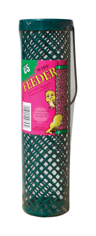 C&S Products Wild Bird 24 oz Wire Tube Nugget Bird Feeder 20 ports