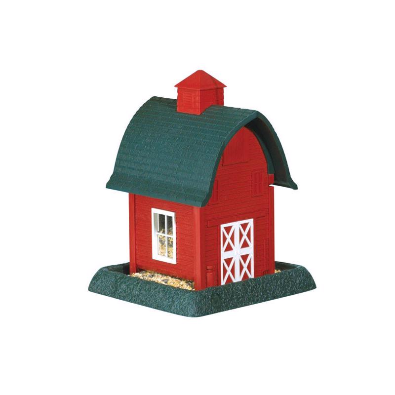 North States Wild Bird 5 lb Plastic Barn Hopper Bird Feeder 4 ports