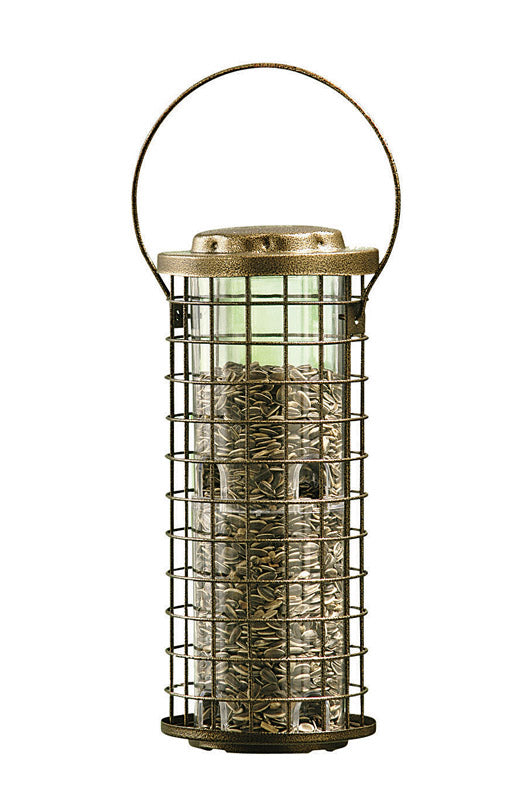 Perky-Pet Squirrel Stumper Wild Bird 3 lb Metal/Plastic Twist-Lock Lid Bird Feeder 8 ports