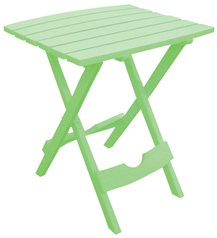 Adams Quik-Fold Summer Green Rectangular Resin Folding Side Table