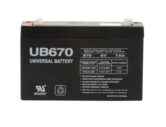 Universal Power Group UB670 7 Ah 6 V Lead Acid Battery