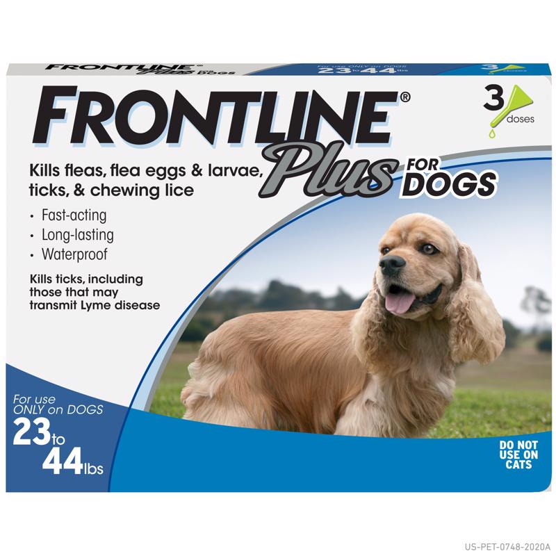 Frontline Plus Liquid Dog Flea and Tick Drops 9.8% Fibronil, 8.8% (S)-methoprene 0.05 oz