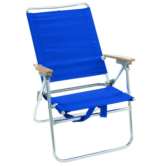 RIO Brands Hiboy 7-Position Blue Beach Folding Chair