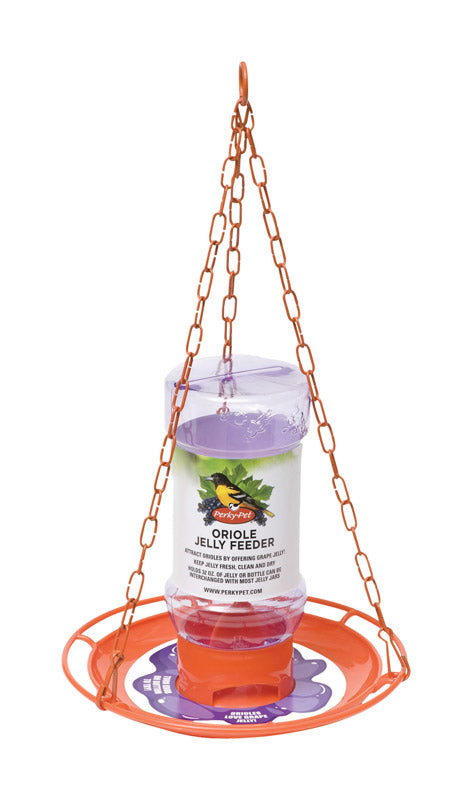 Perky-Pet Oriole 32 oz Metal/Plastic Jelly Feeder Nectar Bird Feeder 3 ports