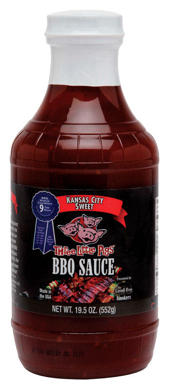 Three Little Pigs Kansas City Sweet BBQ Sauce 20.2 oz