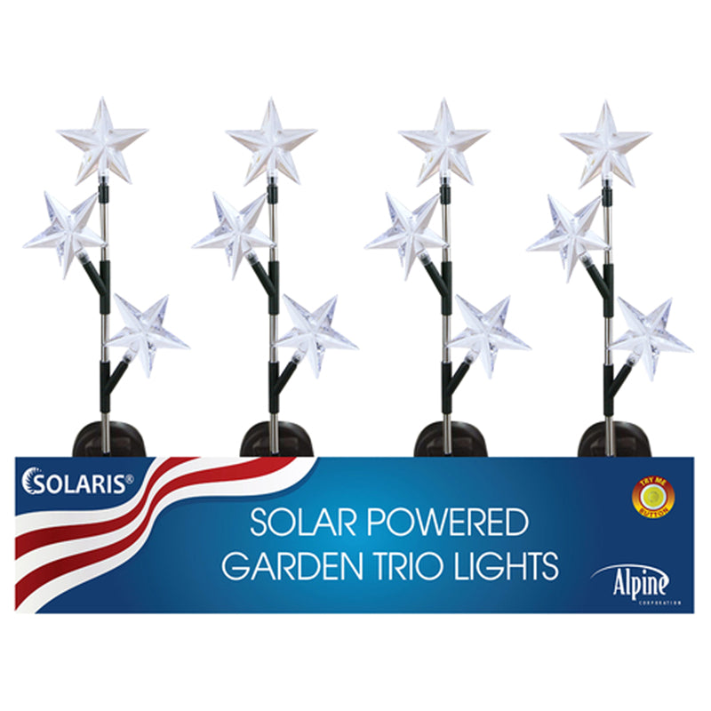 Alpine Multicolored Acrylic 33.25 in. H X 5.5 in. L X 3.5 in. W Star Solar Star Trio Garden Stake