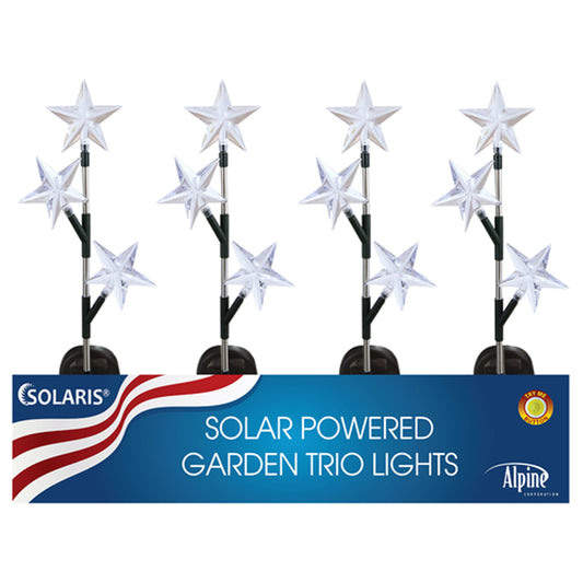 Alpine Multicolored Acrylic 33.25 in. H X 5.5 in. L X 3.5 in. W Star Solar Star Trio Garden Stake
