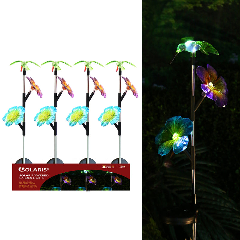 Alpine Solaris Multi-color Plastic 31 in. H X 6 in. L X 4 in. W Hummingbird Solar Garden Stake