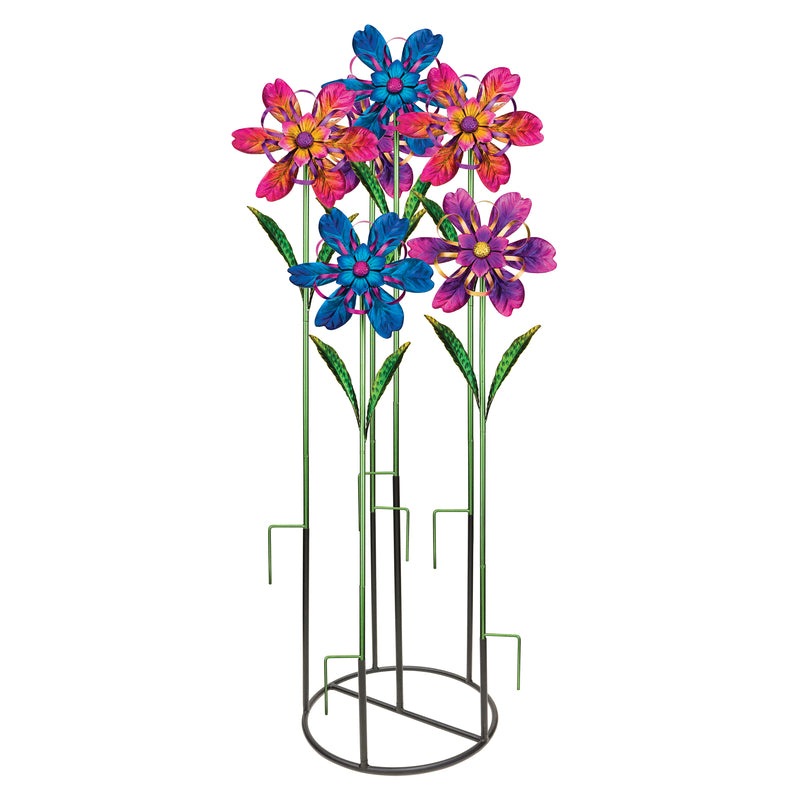 Regal Art & Gift Assorted Metal 36 in. H X 10 in. L X 4.75 in. W Flower Ribbon Garden Stake Spinner