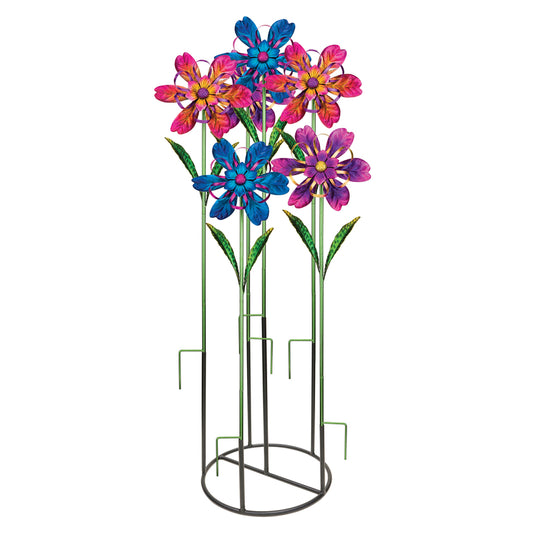Regal Art & Gift Assorted Metal 36 in. H X 10 in. L X 4.75 in. W Flower Ribbon Garden Stake Spinner
