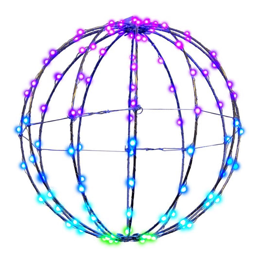 Living Accents Silver Iron 12 in. H X 12 in. L X 12 in. W RGBW Sphere Outdoor Decoration