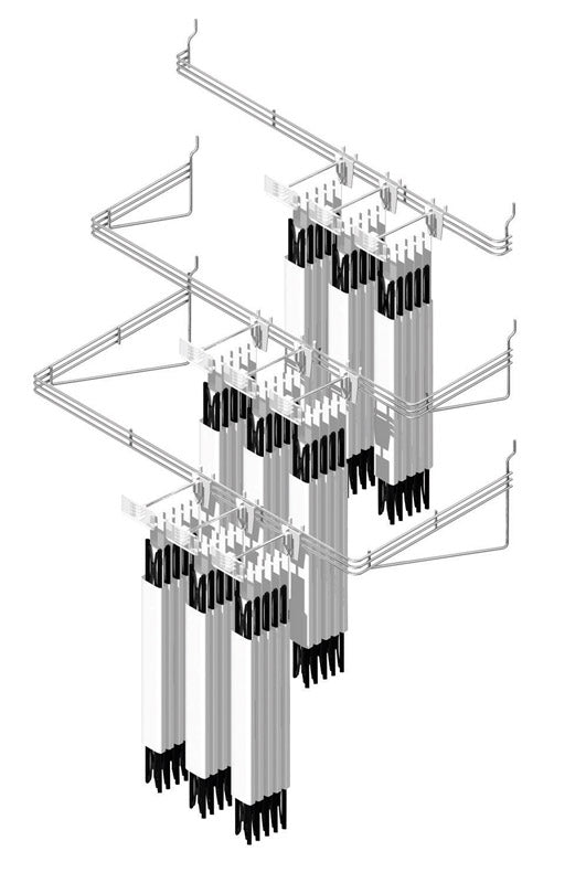 1 in. H X 16 in. W X 7 in. D Silver Metal Waterfall Peg Organizer Rack