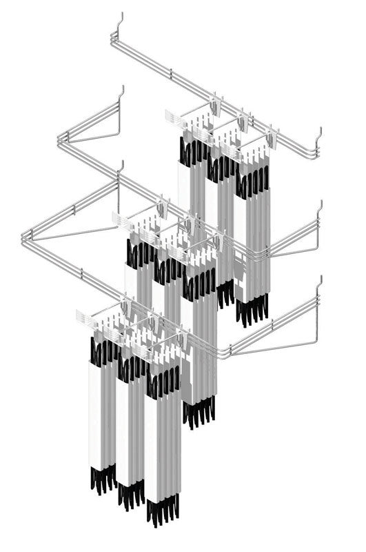 1 in. H X 16 in. W X 9 in. D Silver Metal Waterfall Peg Organizer Rack