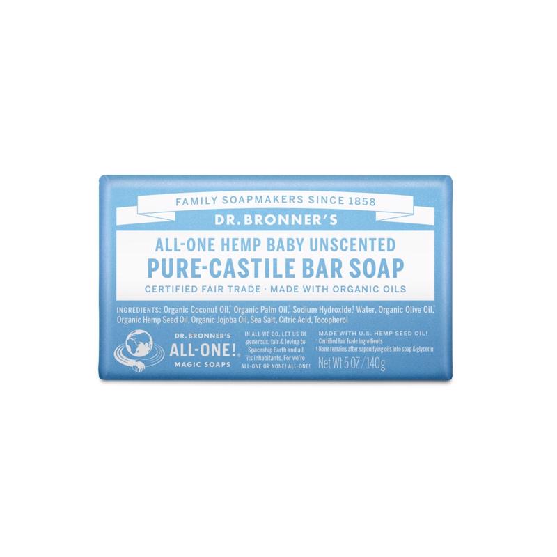 Dr. Bronner's Organic Unscented Scent Pure-Castile Baby Bar Soap 5 oz