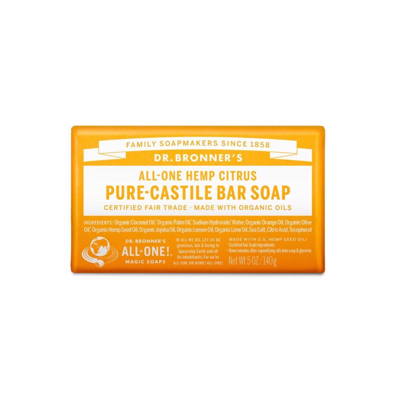 Dr. Bronner's Organic Orange Citrus Scent Pure-Castile Bar Soap 5 oz