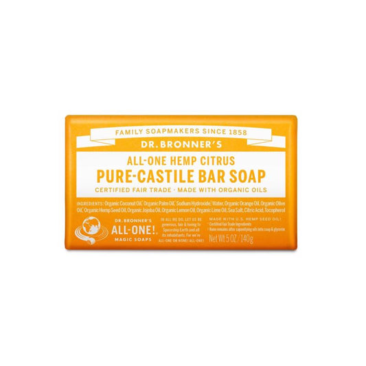 Dr. Bronner's Organic Orange Citrus Scent Pure-Castile Bar Soap 5 oz