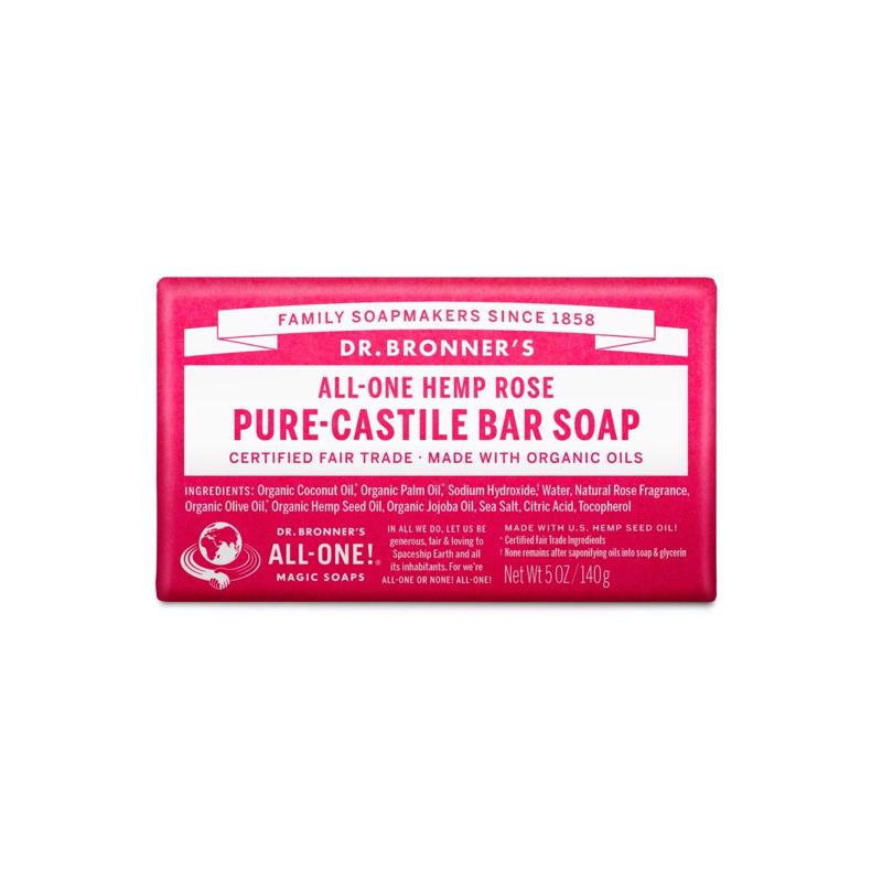 Dr. Bronner's Organic Rose Scent Pure-Castile Bar Soap 5 oz