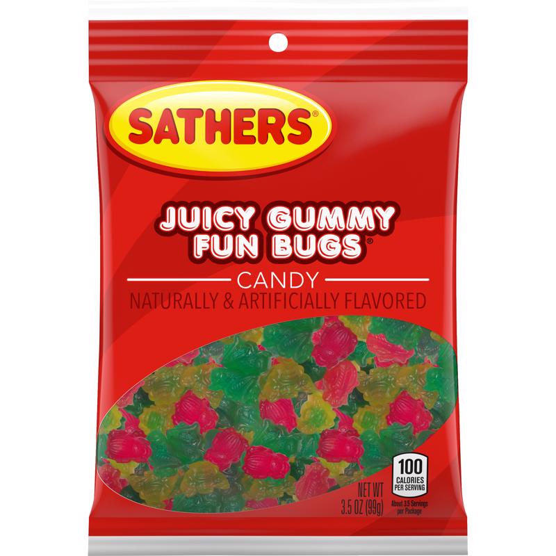 Sathers Juicy Gummy Fun Bugs Fruit Candy 3.5 oz