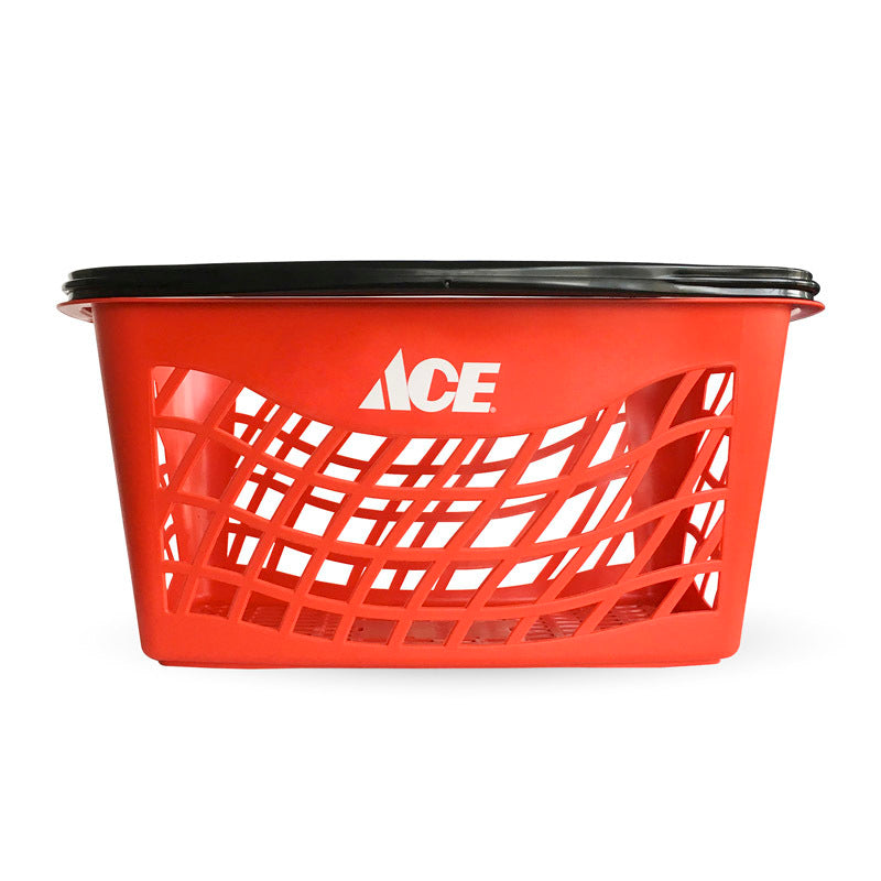 Red Plastic Ergonomic Handle Shopping Basket 10 in. H X 13 in. W X 20.50 in. L