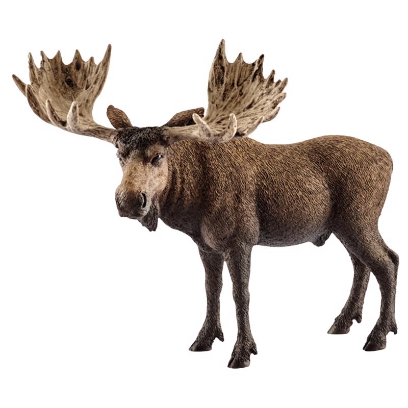 Schleich Wild Life Moose Bull Toy Brown