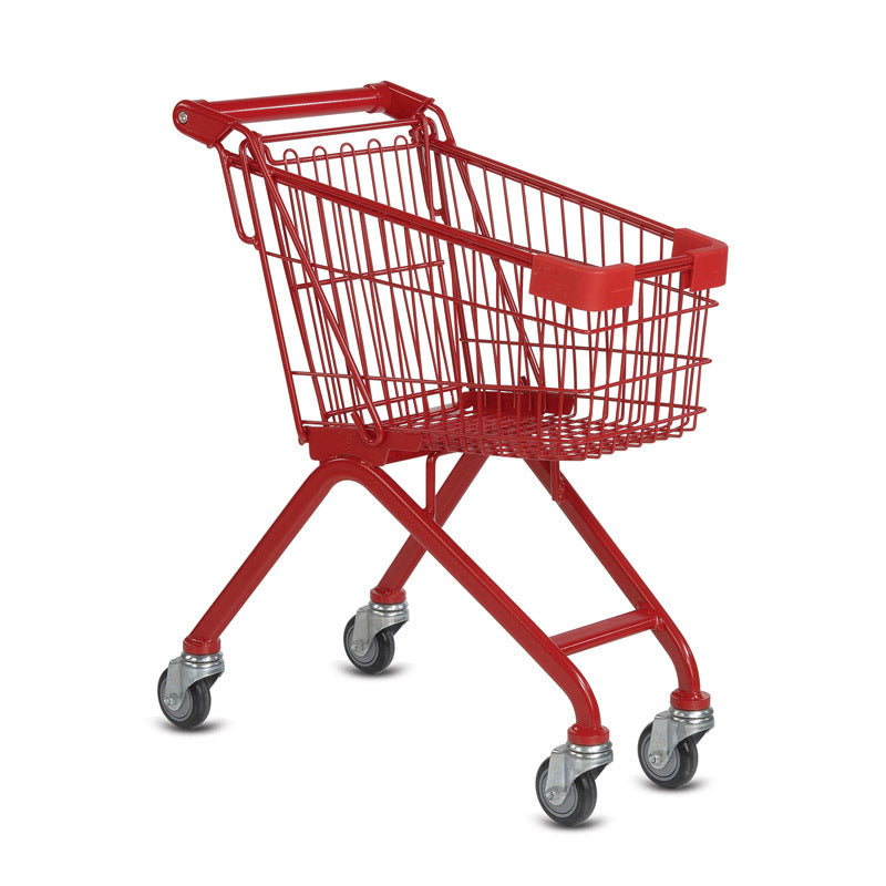 Red Metal Kiddy Shopping Cart 28.43 in. H X 13.78 in. W X 24.50 in. L