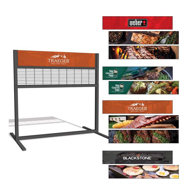 64 in. H X 39 in. W X 5 in. D Black Metal Grill Fence Divider Display