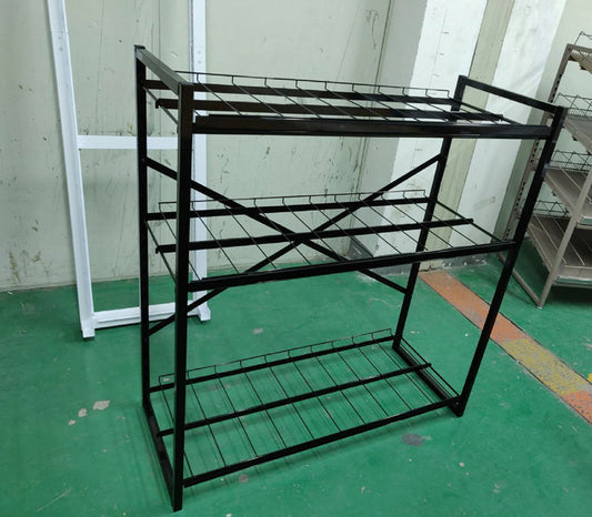 51 in. H X 19 in. W X 47.5 in. D Black Metal Bridge Display