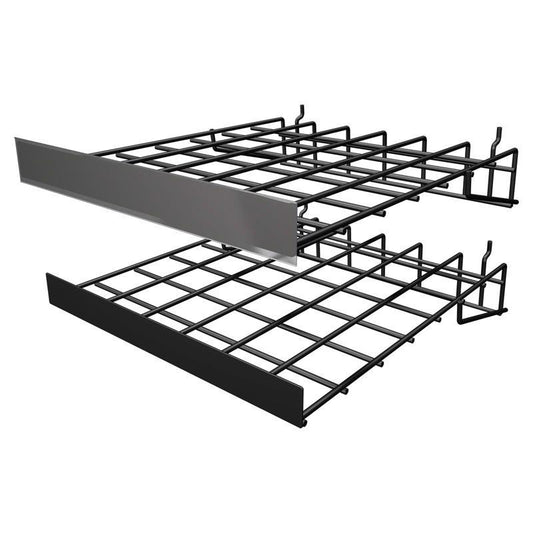 3 in. H X 14 in. W X 12 in. D Black Metal Extension Pole Holder Pegboard Display