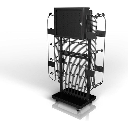 70 in. H X 38 in. W X 21 in. D Black Metal Knife Display