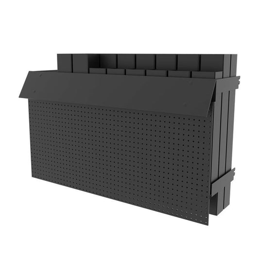 31 in. H X 48 in. W X 16 in. D Black Metal Lawn and Fabric Stake Display