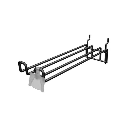 13 in. Black Metal Water Wand Hook Peg Hook with Bin Tag Holder 2 pk