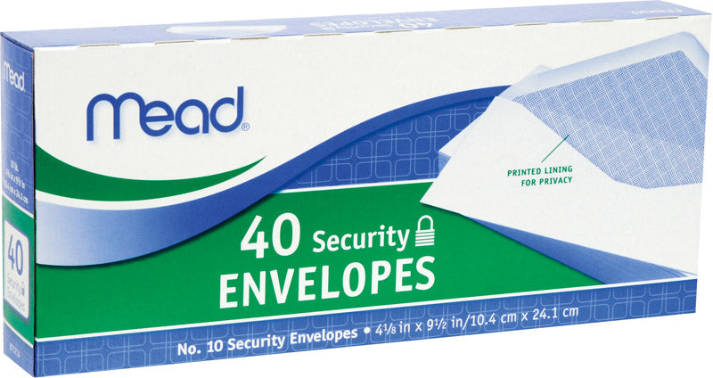 Mead 9.5 in. W X 4.12 in. L No. 10 White Envelopes 40 pk