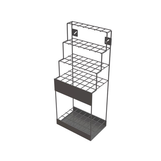 38-1/16 in. H X 16-1/8 in. W X 10-1/2 in. D Black Metal Shelf Upright Display Display