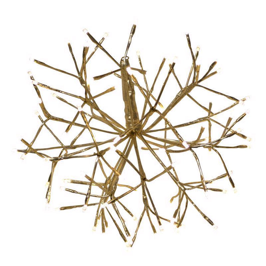 Celebrations Platinum LED Warm White Shimmer Sphere 16 in. Hanging Decor