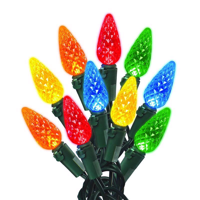 Celebrations Blue LED C6 Multicolored 300 ct String Christmas Lights 74.5 ft.