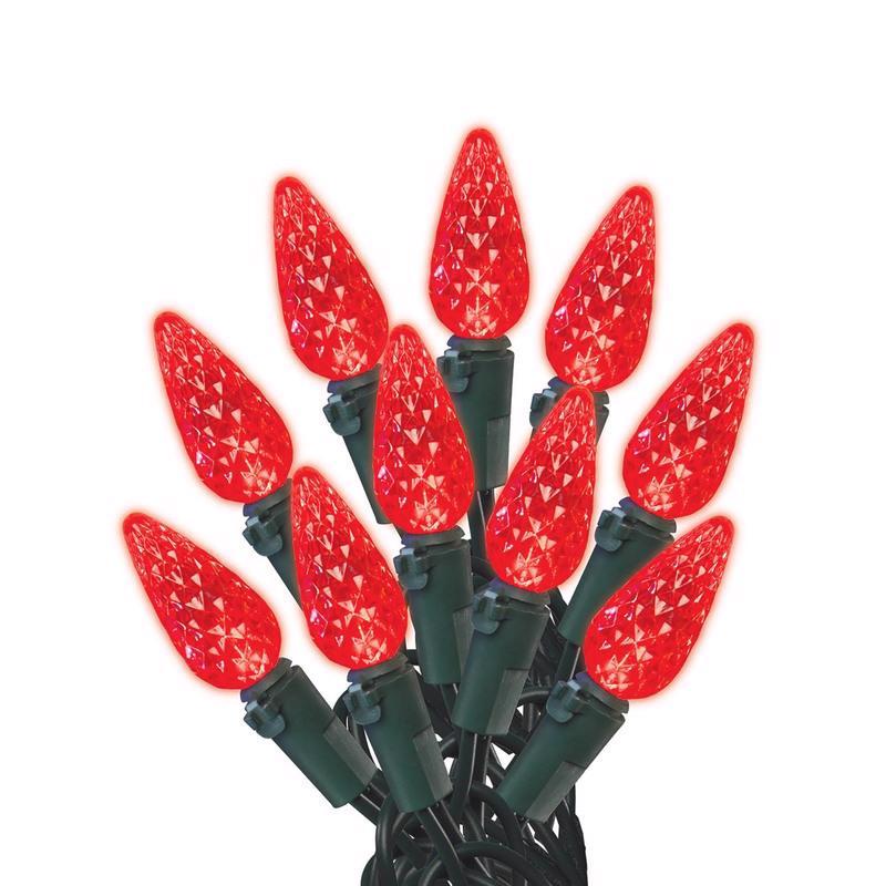 Celebrations Blue LED C6 Red 100 ct String Christmas Lights 24.5 ft.