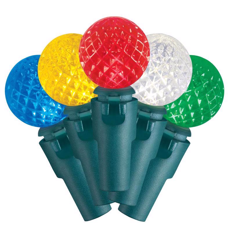 Celebrations Blue LED G14 Globe Multicolored 50 ct String Christmas Lights 16 ft.