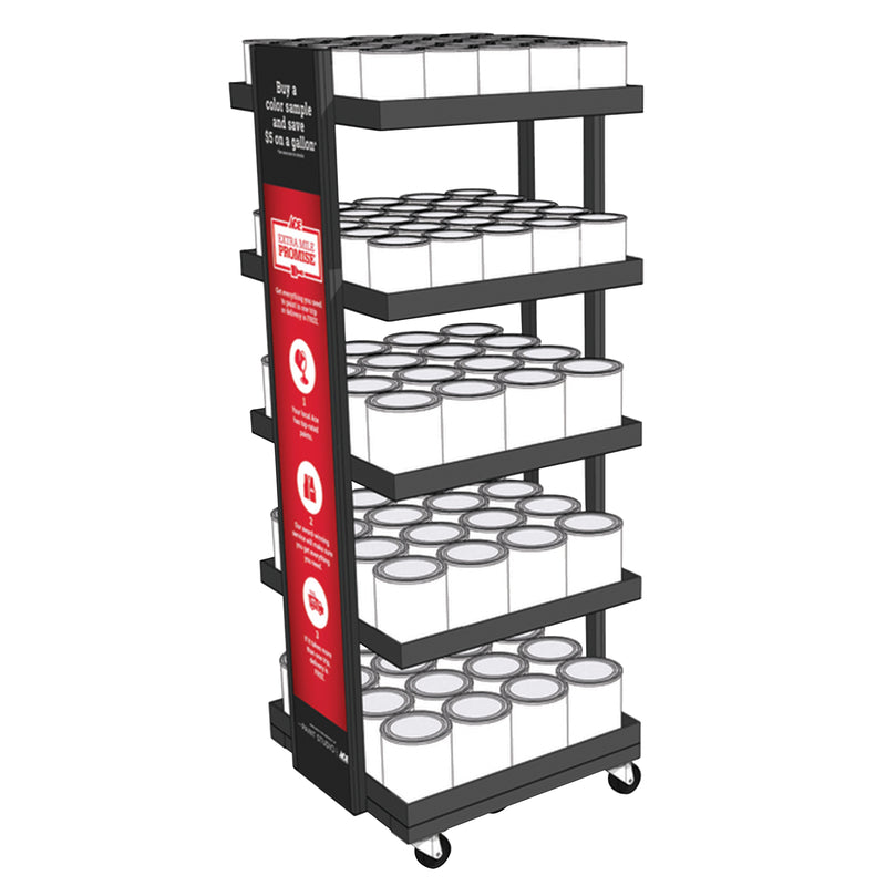 47.75 in. H X 17.5 in. W X 17.5 in. D Multicolor Metal Paint Sample Display