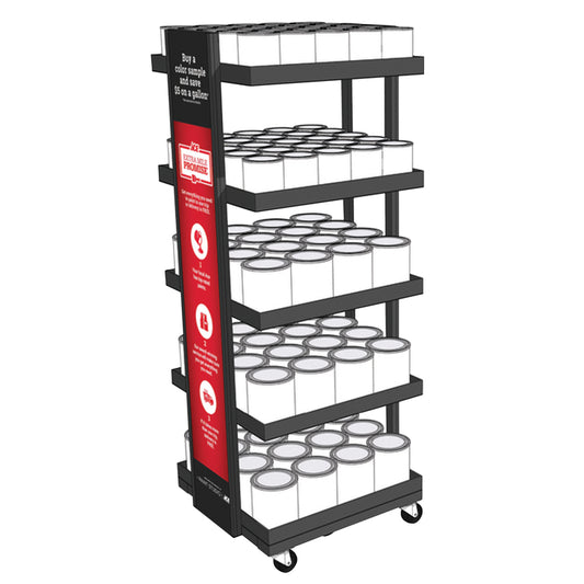 47.75 in. H X 17.5 in. W X 17.5 in. D Multicolor Metal Paint Sample Display