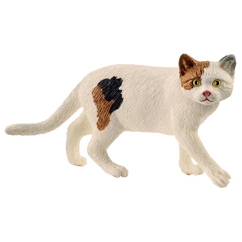 Schleich Farm World American Shorthair Cat Toy White